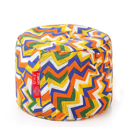 Round - Ottoman Printed Bean Bag With Fillers - Large