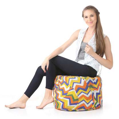 Round - Ottoman Printed Bean Bag With Fillers - Large