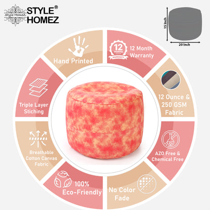 Round - Ottoman Printed Bean Bag With Fillers - Large