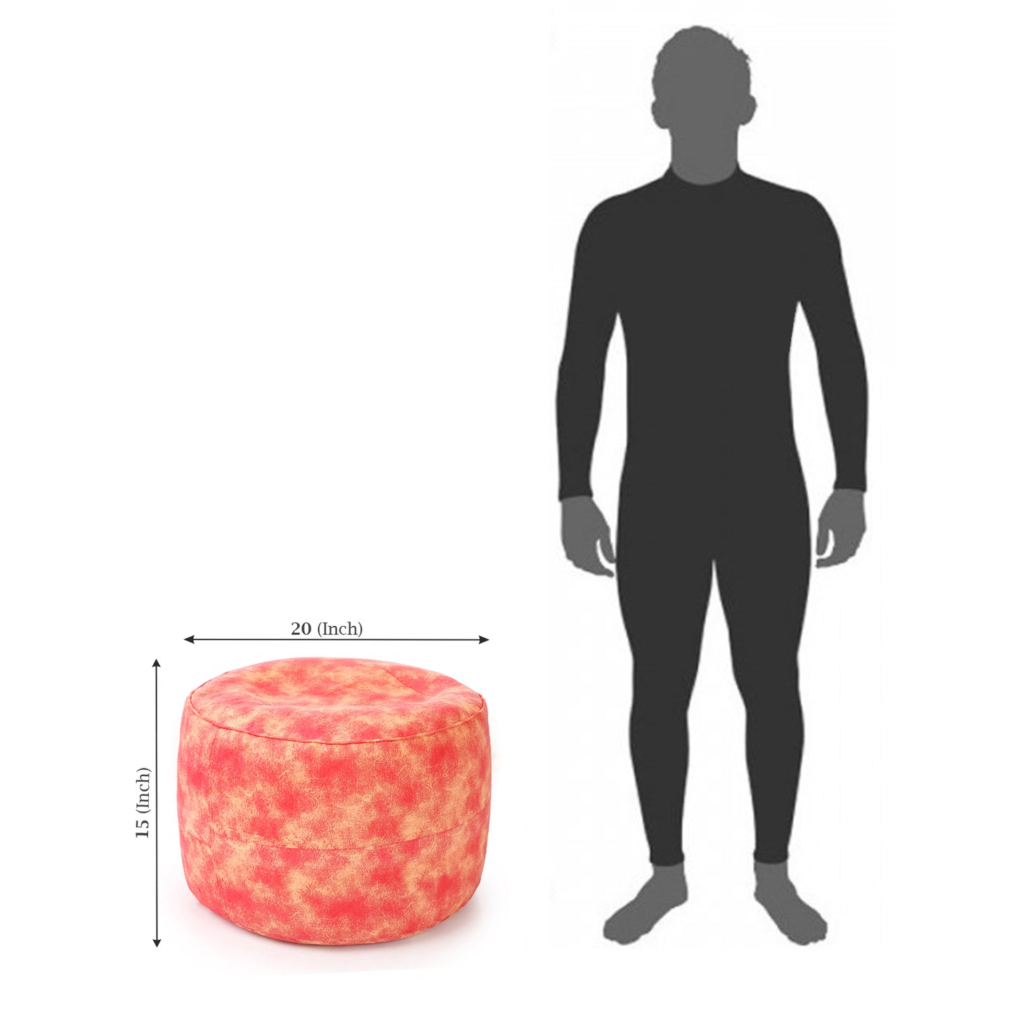 Round - Ottoman Printed Bean Bag With Fillers - Large