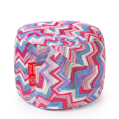 Round - Ottoman Printed Bean Bag With Fillers - Large
