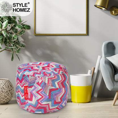 Round - Ottoman Printed Bean Bag With Fillers - Large