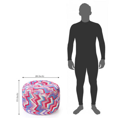 Round - Ottoman Printed Bean Bag With Fillers - Large