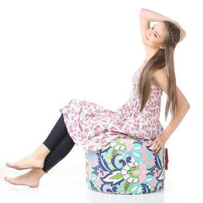 Round - Ottoman Printed Bean Bag With Fillers - Large