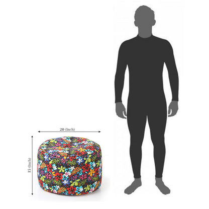 Round - Ottoman Printed Bean Bag With Fillers - Large