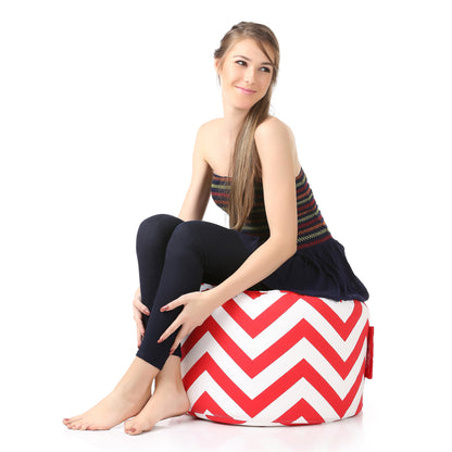 Round - Ottoman Printed Bean Bag With Fillers - Large