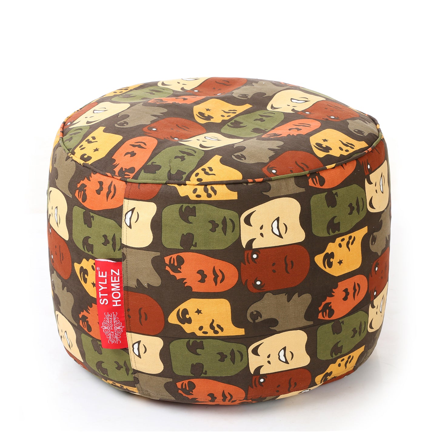 Round - Ottoman Printed Bean Bag With Fillers - Large