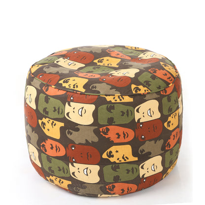 Round - Ottoman Printed Bean Bag With Fillers - Large