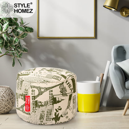 Round - Ottoman Printed Bean Bag With Fillers - Large