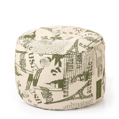 Round - Ottoman Printed Bean Bag With Fillers - Large