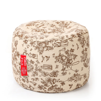 Round - Ottoman Printed Bean Bag With Fillers - Large