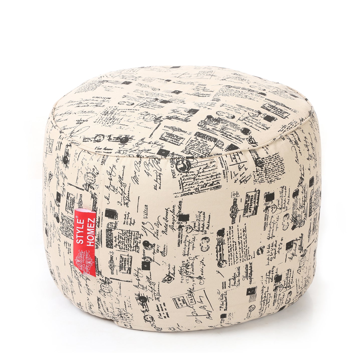 Round - Ottoman Printed Bean Bag With Fillers - Large