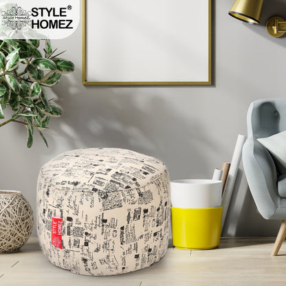 Round - Ottoman Printed Bean Bag With Fillers - Large