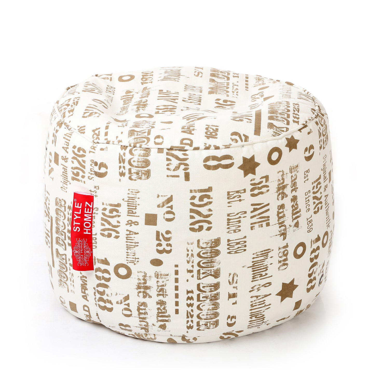 Round - Ottoman Printed Bean Bag With Fillers - Large
