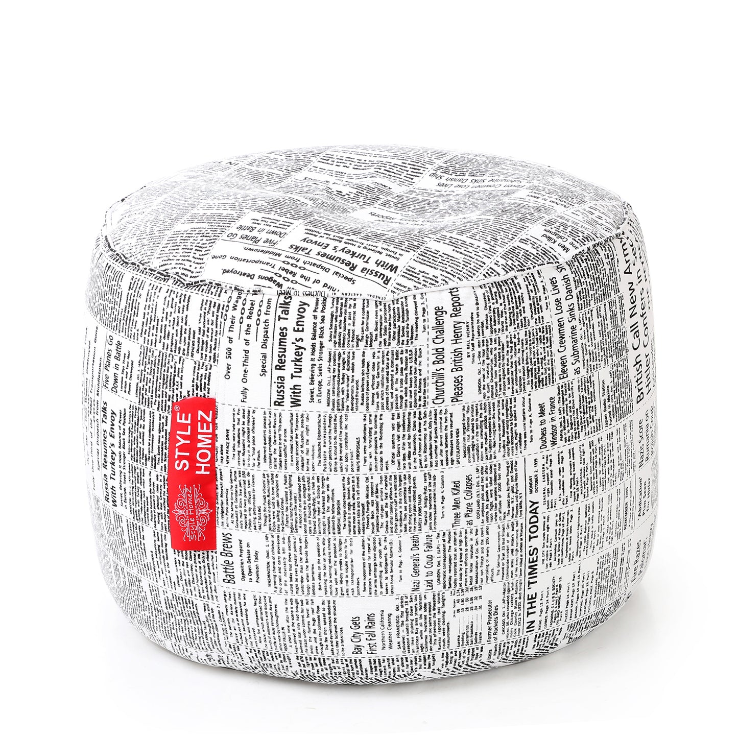Round - Ottoman Printed Bean Bag With Fillers - Large