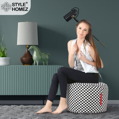 Round - Ottoman Printed Bean Bag With Fillers - Large