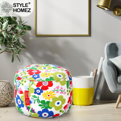 Round - Ottoman Printed Bean Bag With Fillers - Large
