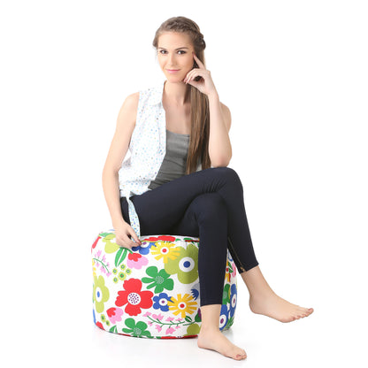 Round - Ottoman Printed Bean Bag With Fillers - Large