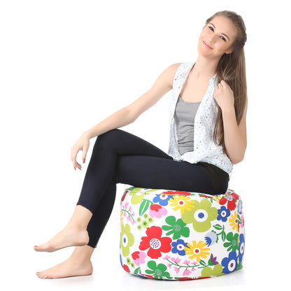 Round - Ottoman Printed Bean Bag With Fillers - Large