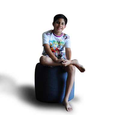 Round - Ottoman Printed Bean Bag With Fillers - Large