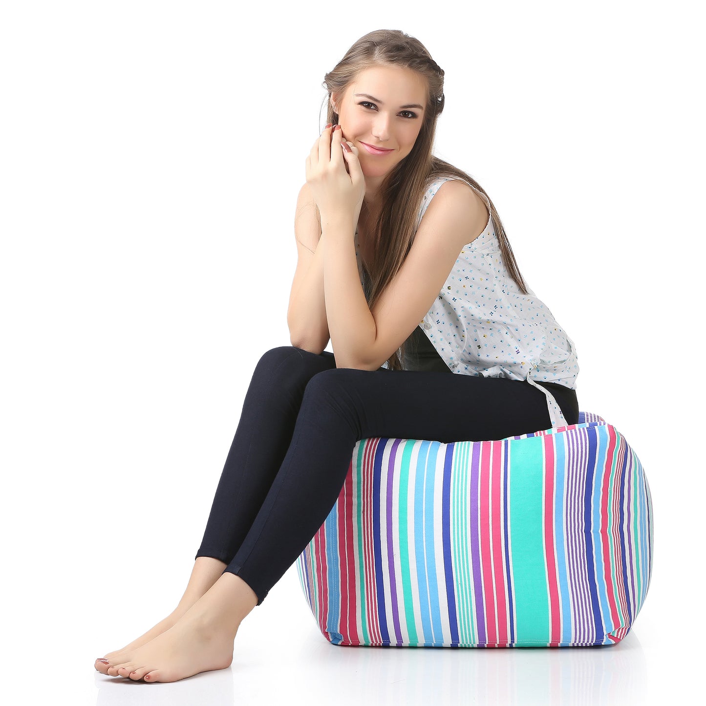 Square - Ottoman Printed Bean Bag With Fillers - Large