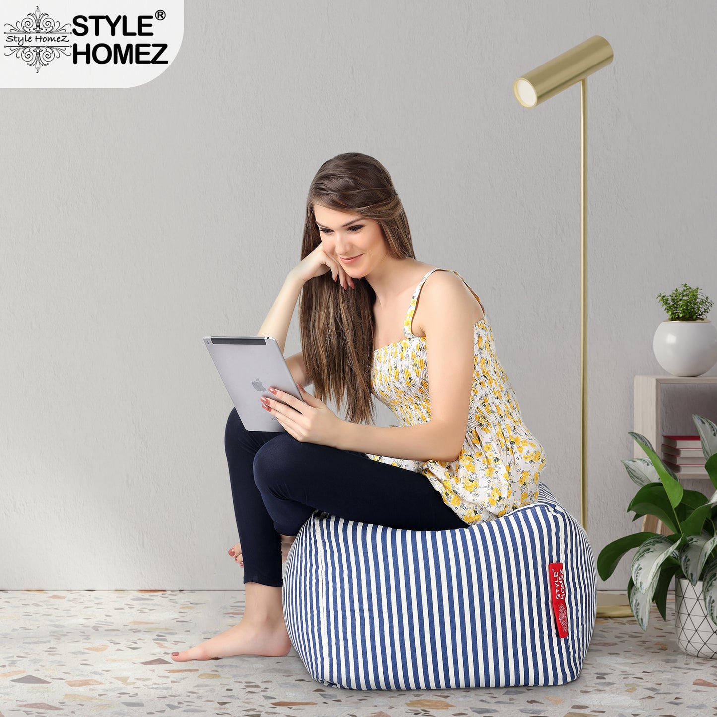 Square - Ottoman Printed Bean Bag With Fillers - Large