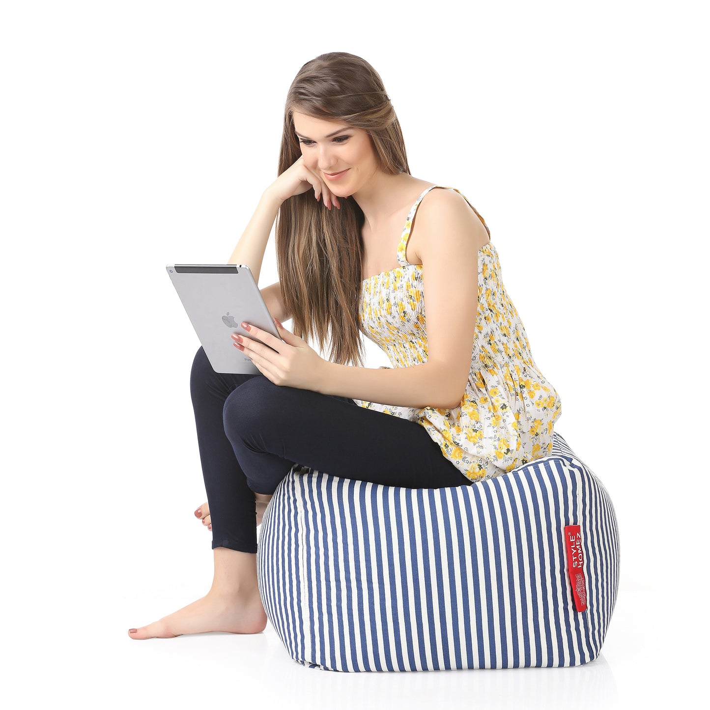 Square - Ottoman Printed Bean Bag With Fillers - Large