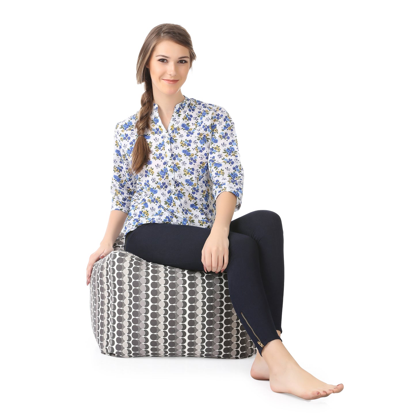 Square - Ottoman Printed Bean Bag With Fillers - Large