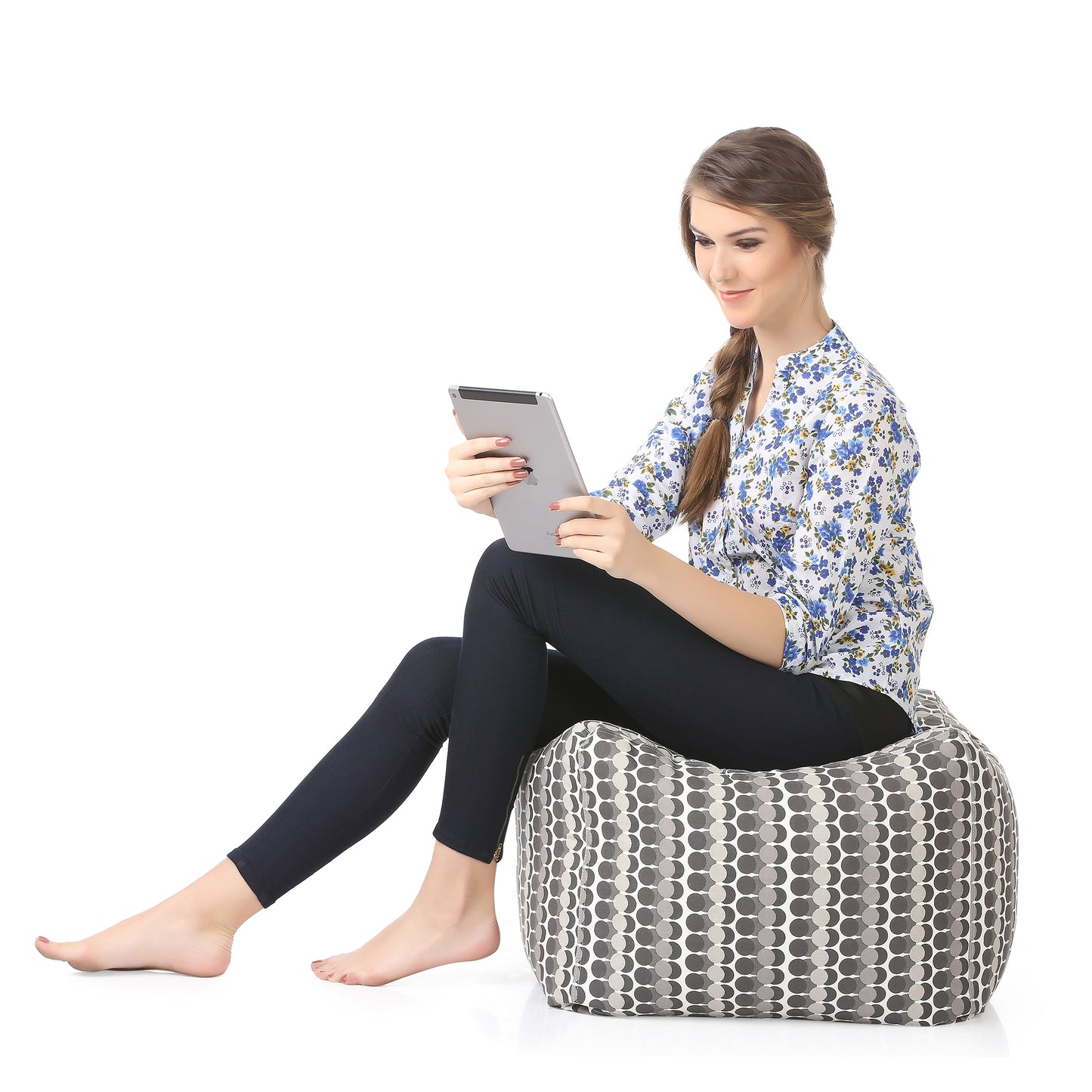 Square - Ottoman Printed Bean Bag With Fillers - Large