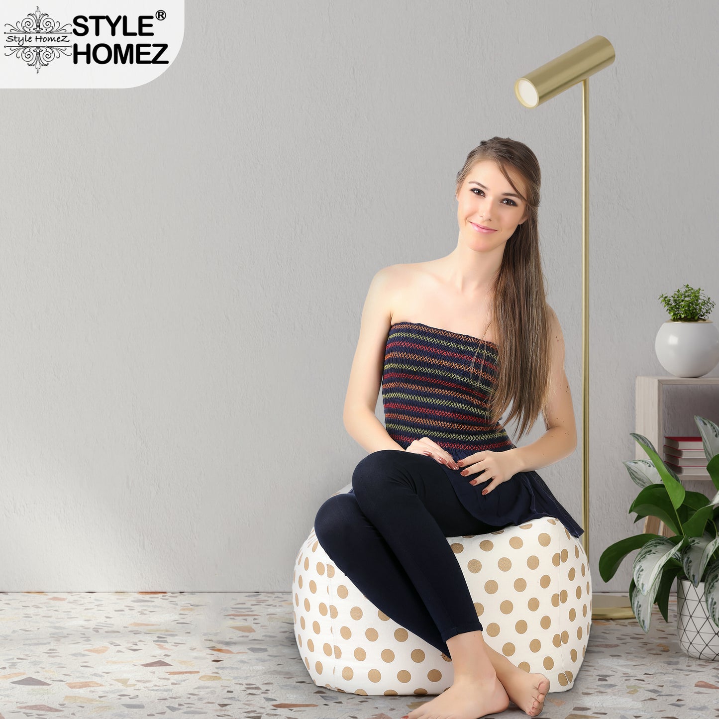 Square - Ottoman Printed Bean Bag With Fillers - Large