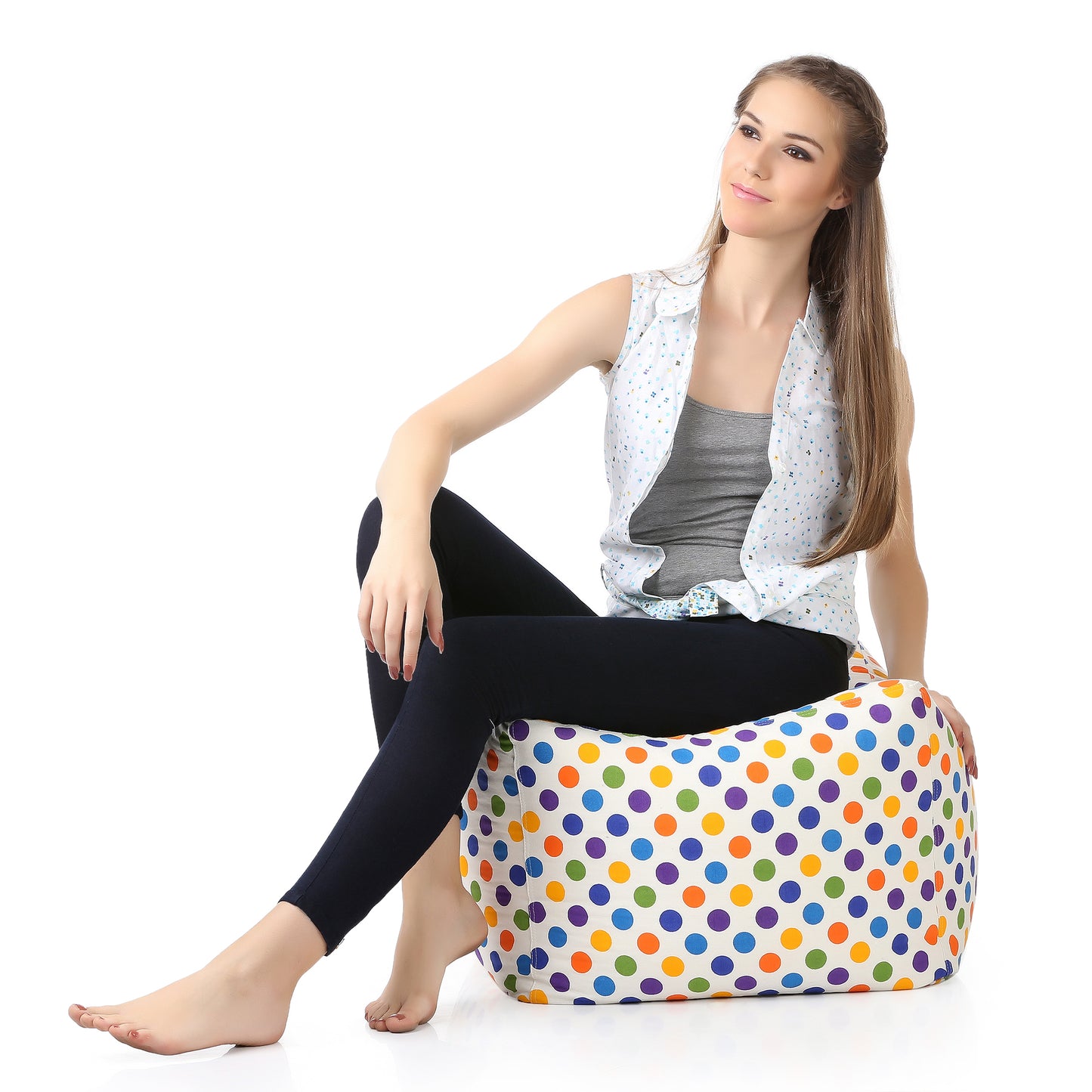 Square - Ottoman Printed Bean Bag With Fillers - Large