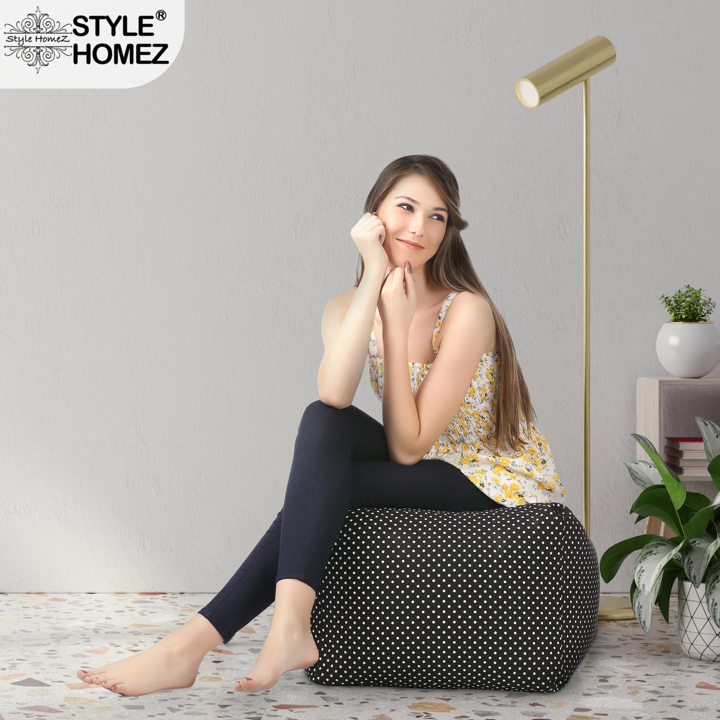 Square - Ottoman Printed Bean Bag With Fillers - Large