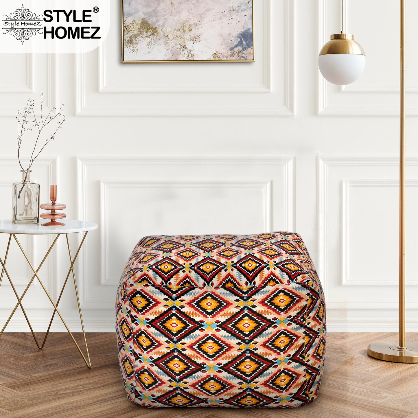 Square - Ottoman Printed Bean Bag With Fillers - Large