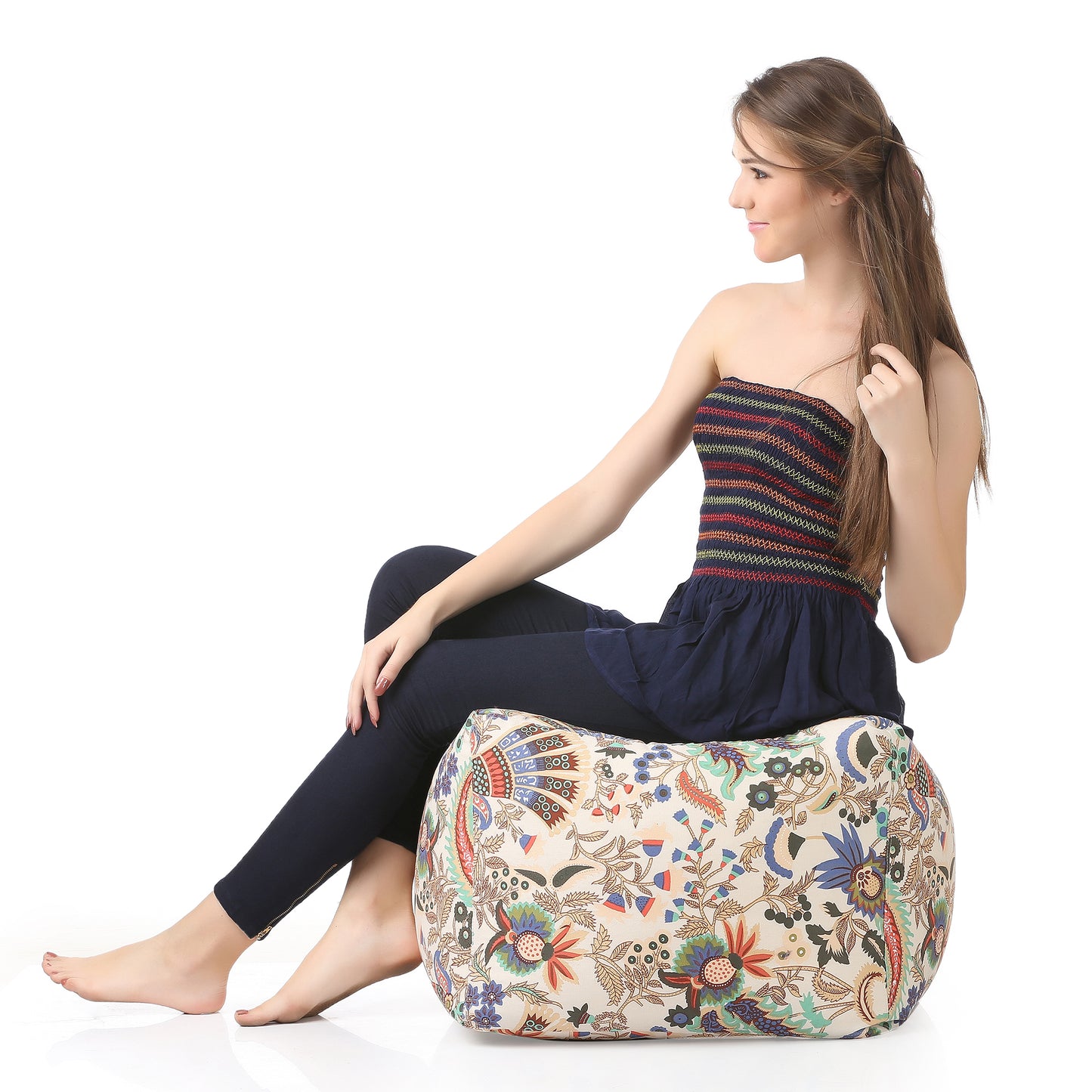 Square - Ottoman Printed Bean Bag With Fillers - Large