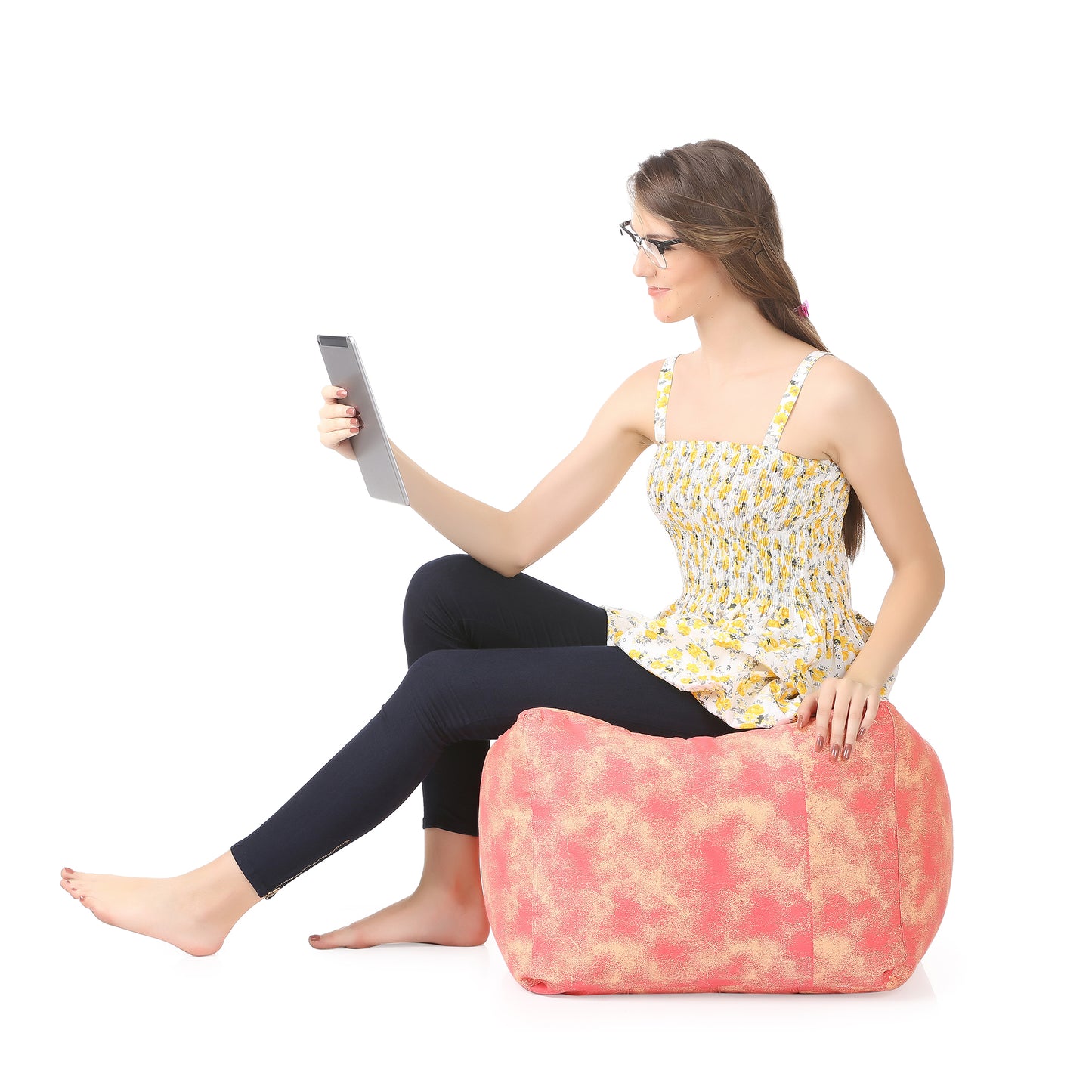 Square - Ottoman Printed Bean Bag With Fillers - Large