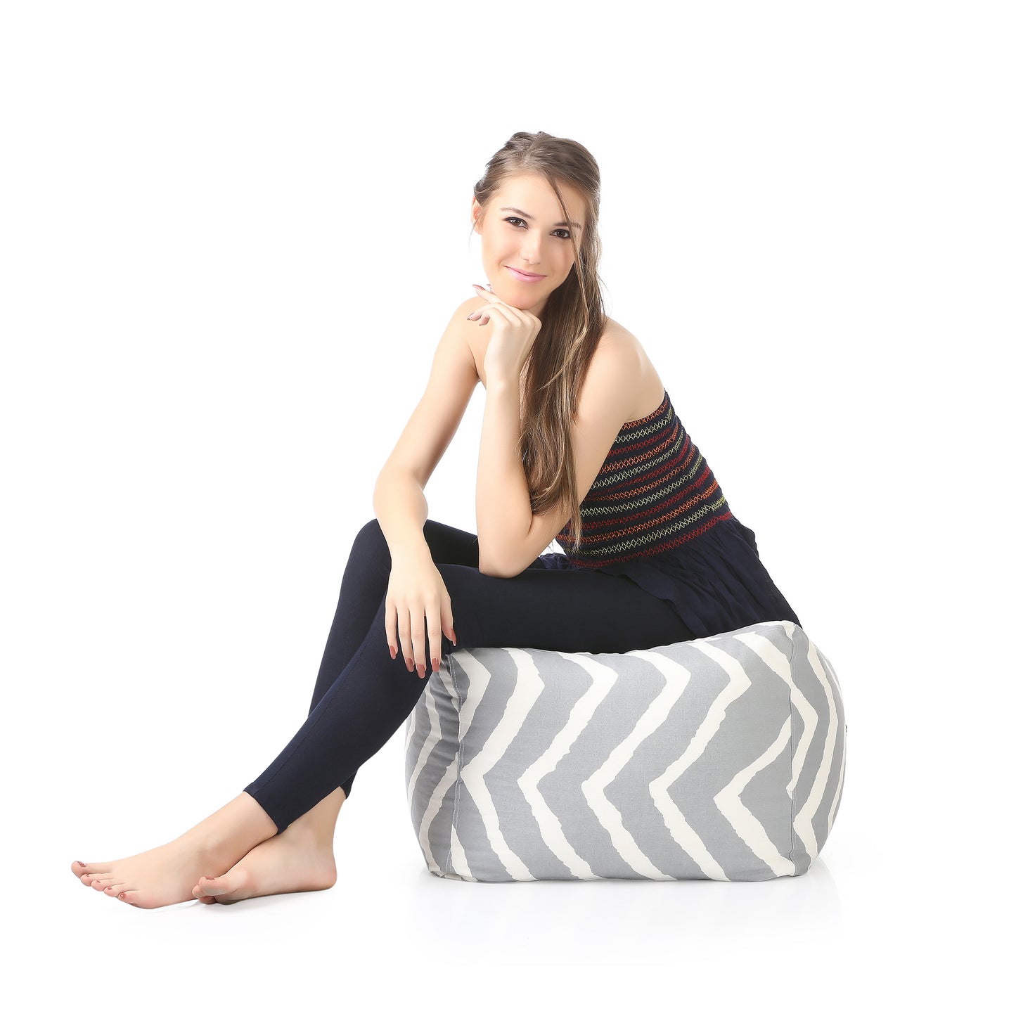 Square - Ottoman Printed Bean Bag With Fillers - Large