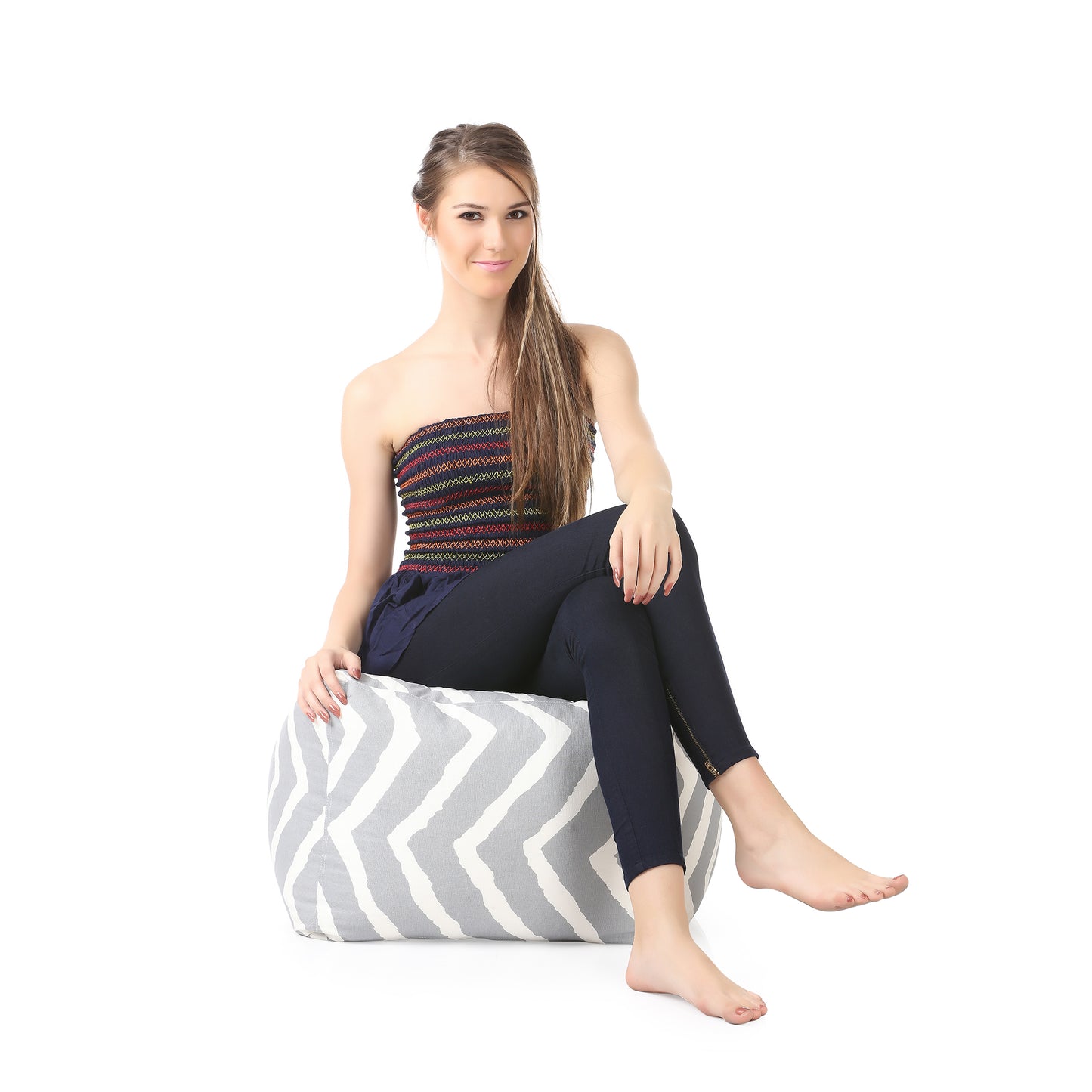 Square - Ottoman Printed Bean Bag With Fillers - Large