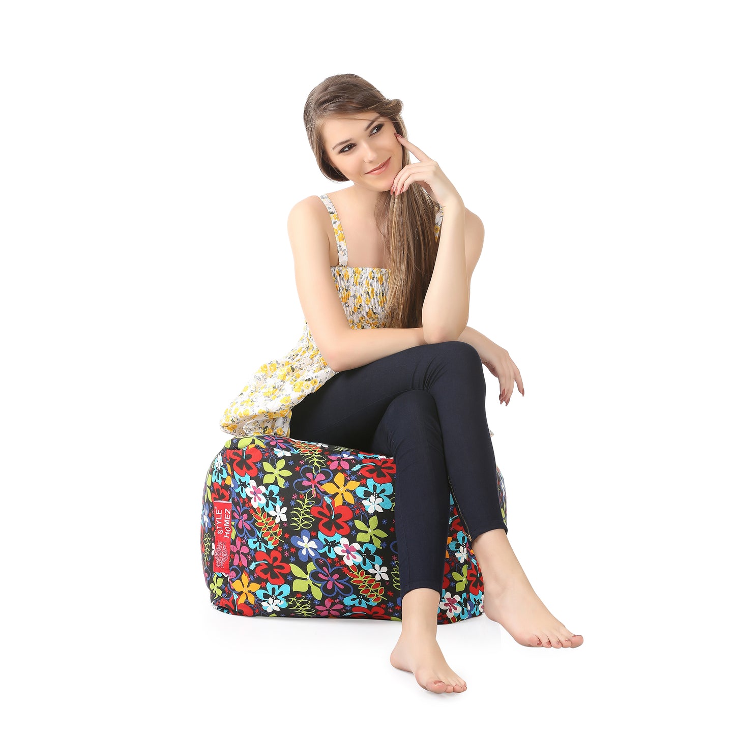 Square - Ottoman Printed Bean Bag With Fillers - Large