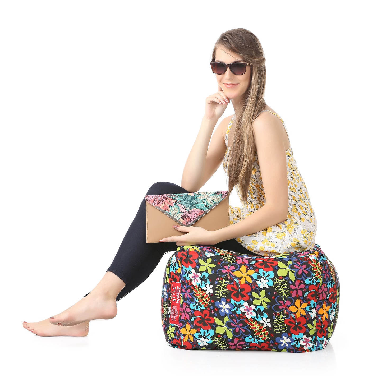 Square - Ottoman Printed Bean Bag With Fillers - Large