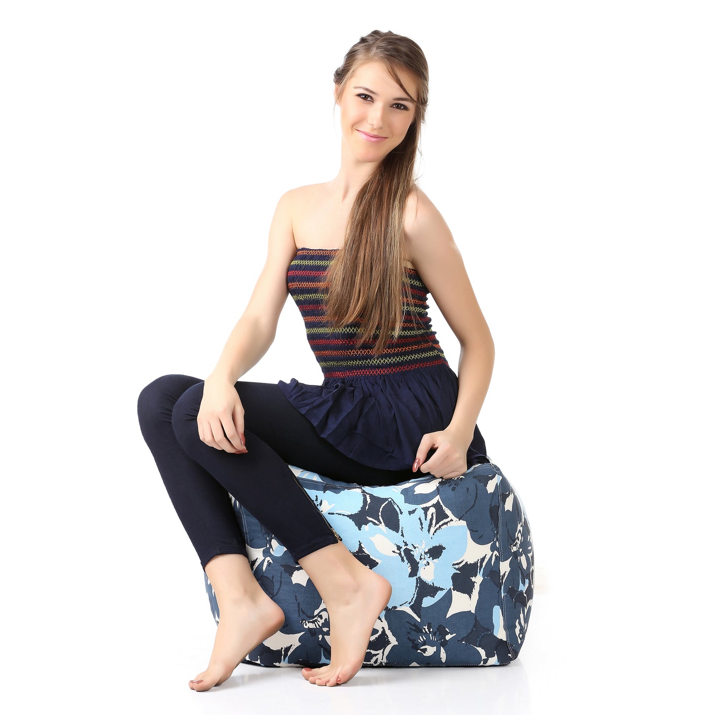 Square - Ottoman Printed Bean Bag With Fillers - Large