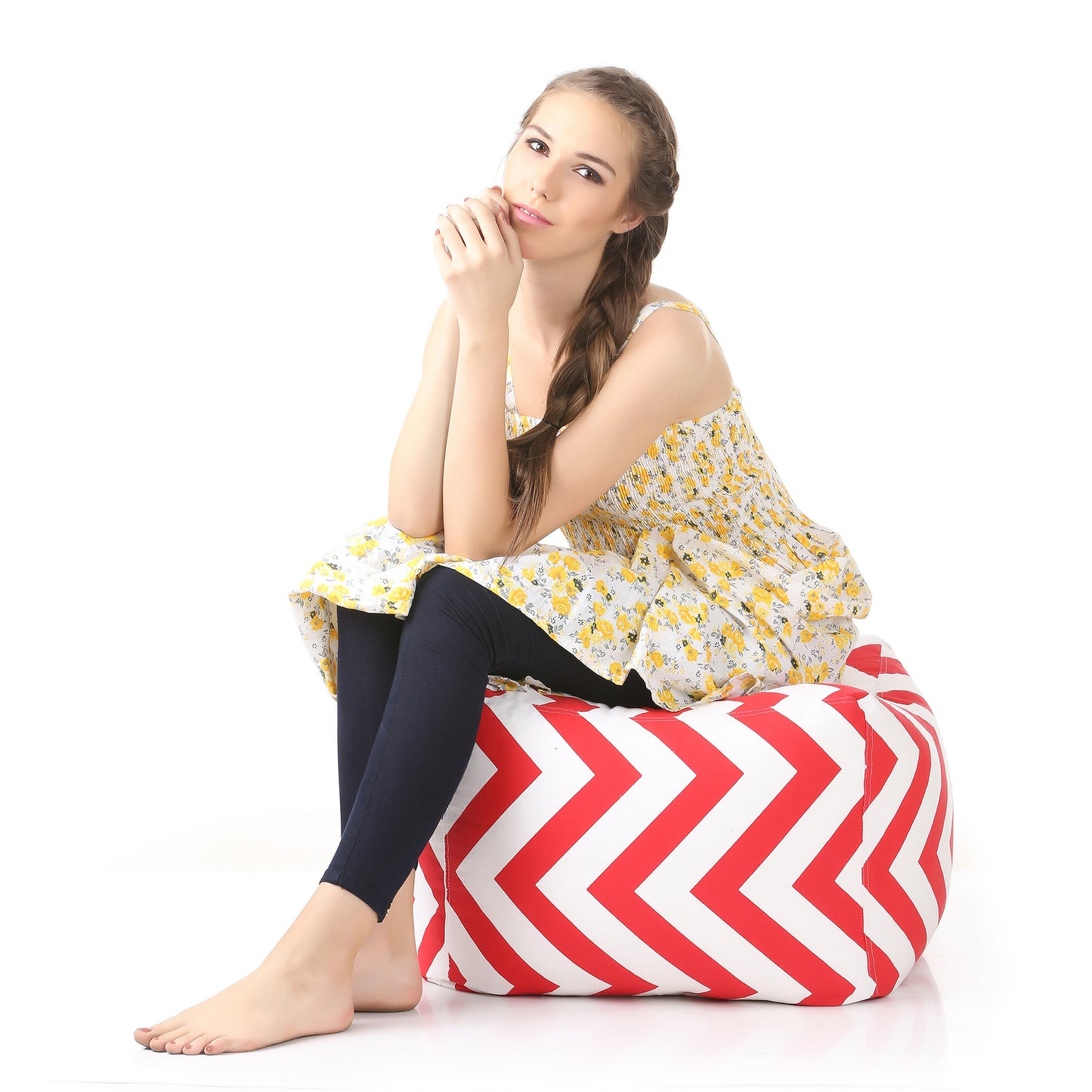 Square - Ottoman Printed Bean Bag With Fillers - Large