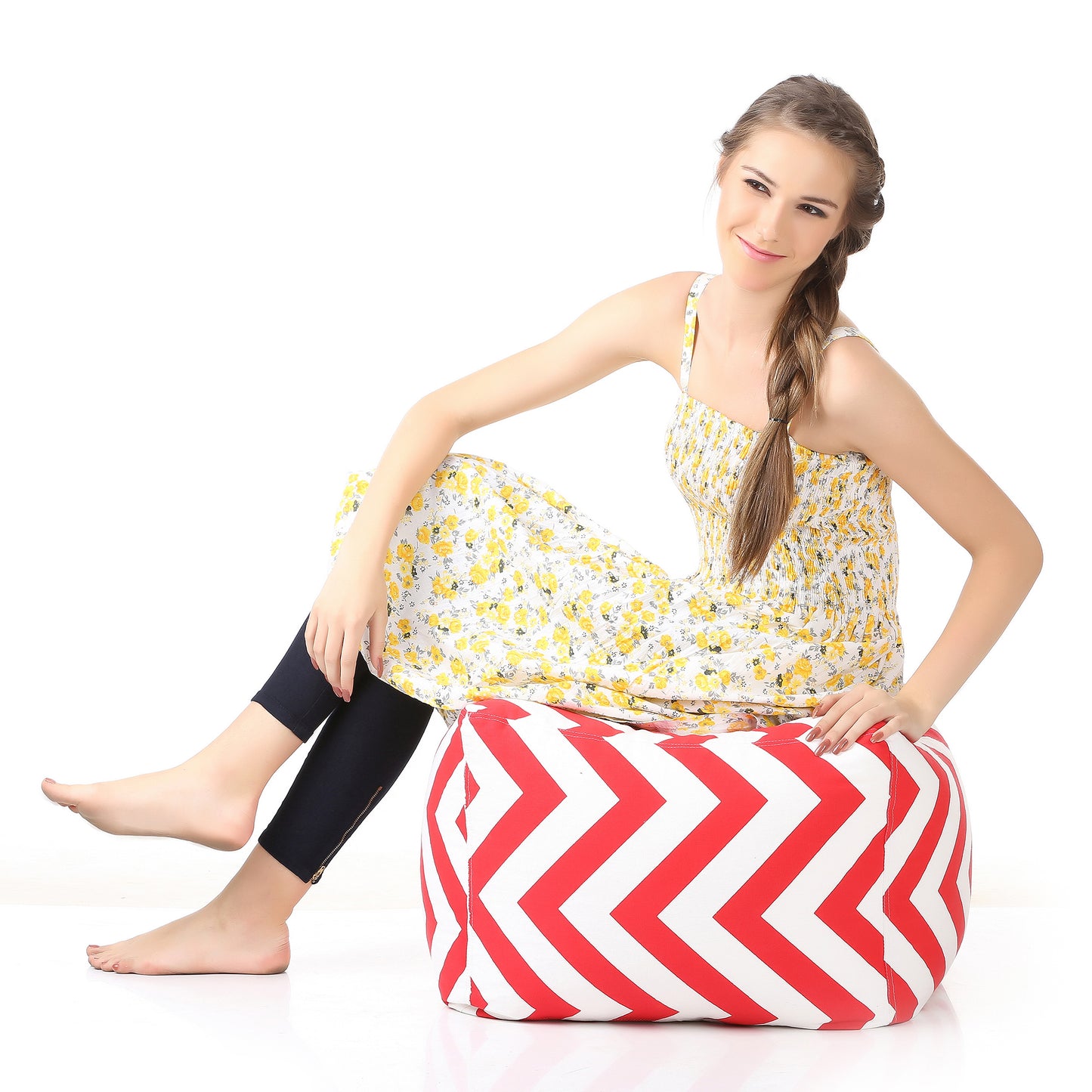 Square - Ottoman Printed Bean Bag With Fillers - Large
