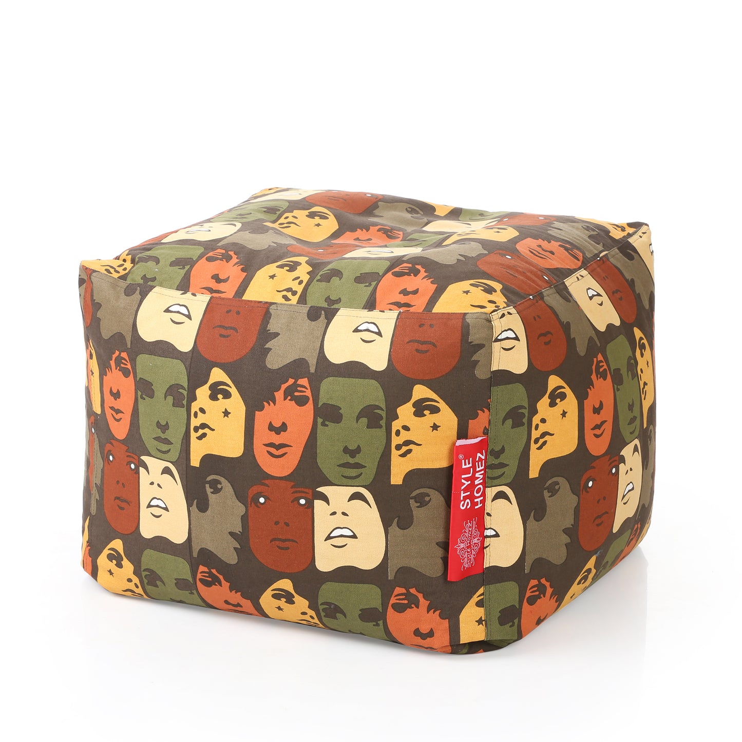 Square - Ottoman Printed Bean Bag With Fillers - Large