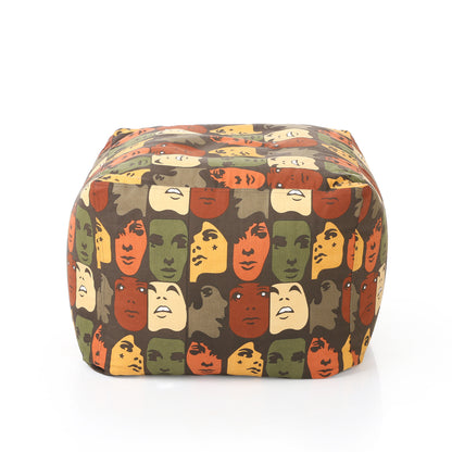 Square - Ottoman Printed Bean Bag With Fillers - Large