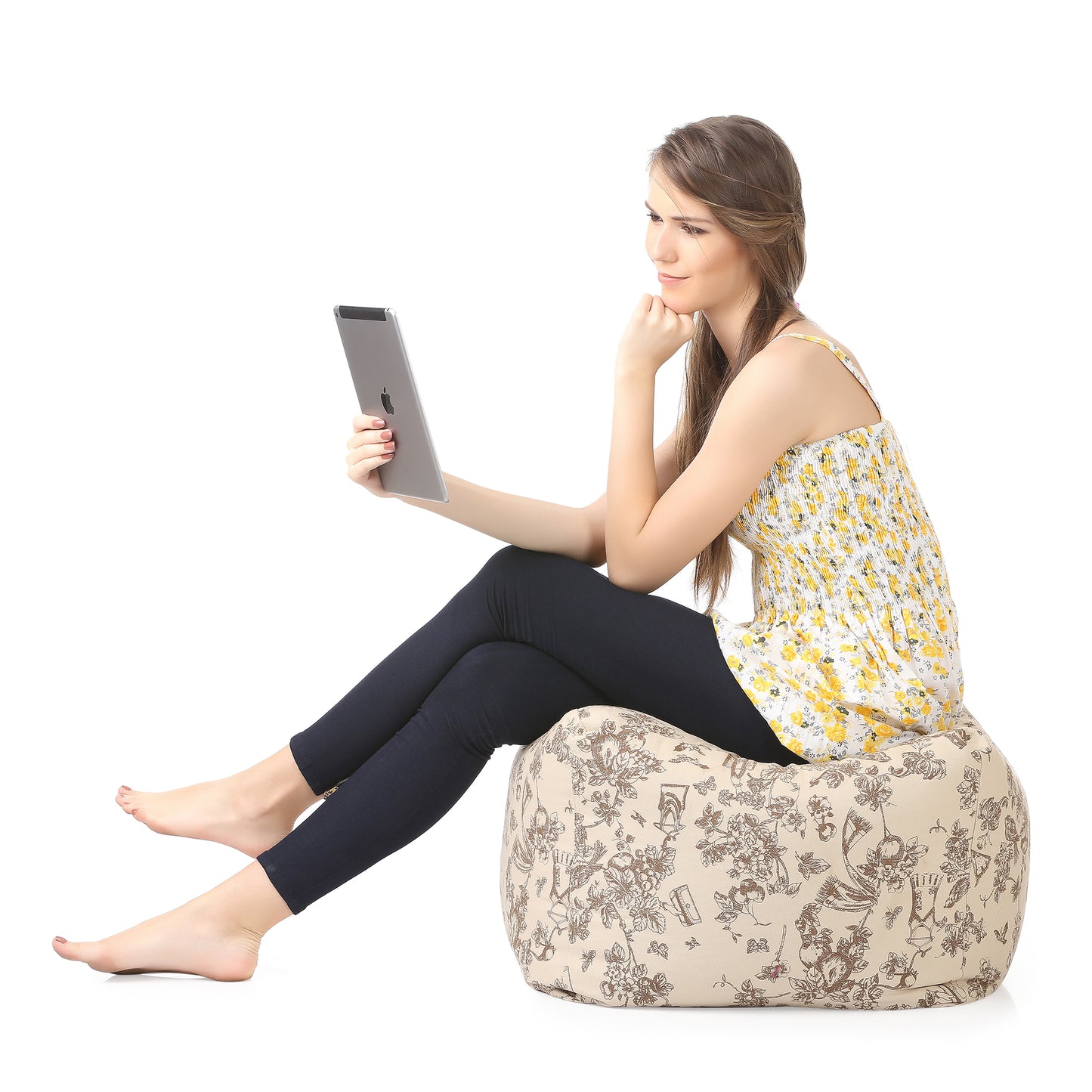 Square - Ottoman Printed Bean Bag With Fillers - Large