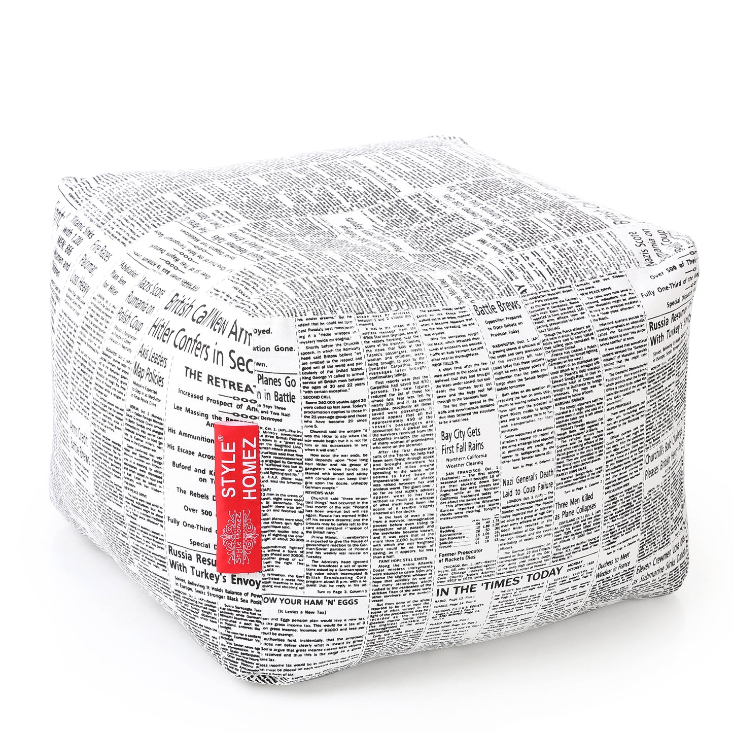 Square - Ottoman Printed Bean Bag With Fillers - Large