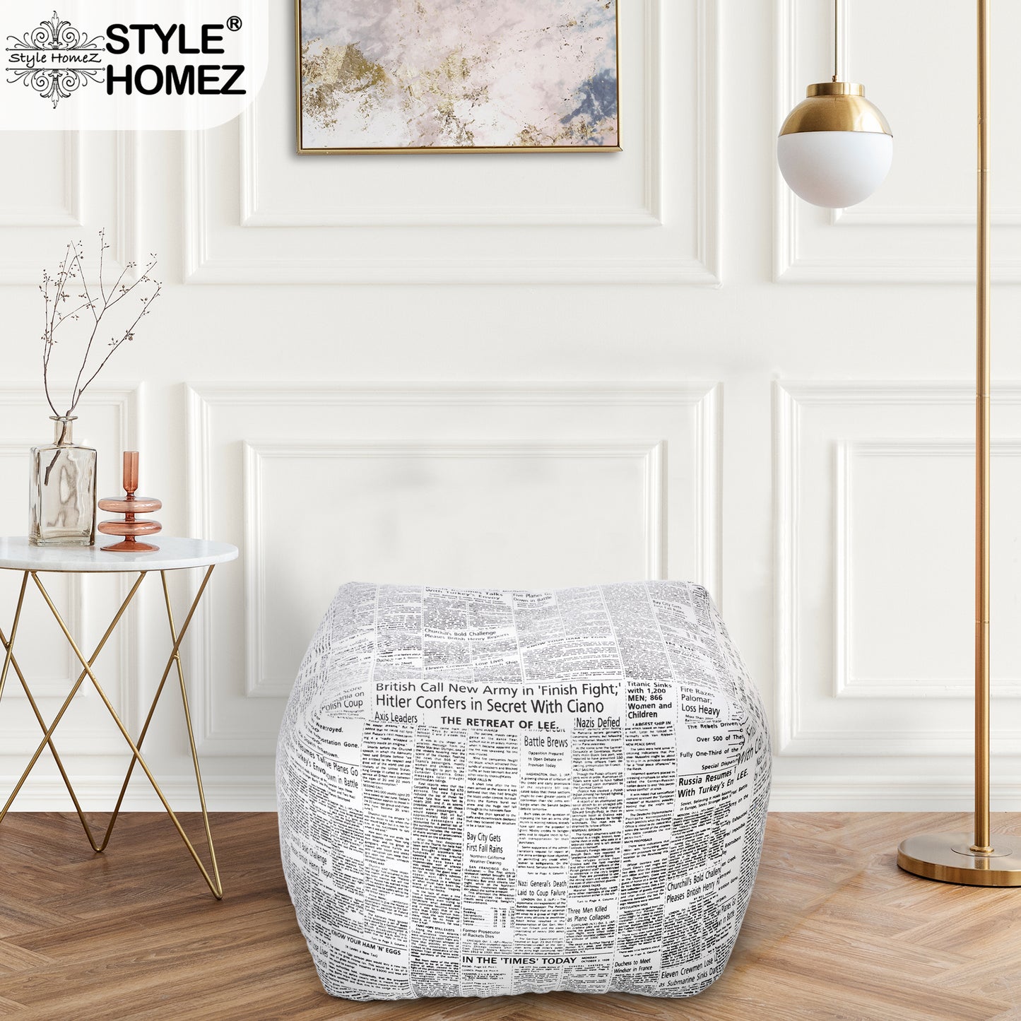 Square - Ottoman Printed Bean Bag With Fillers - Large