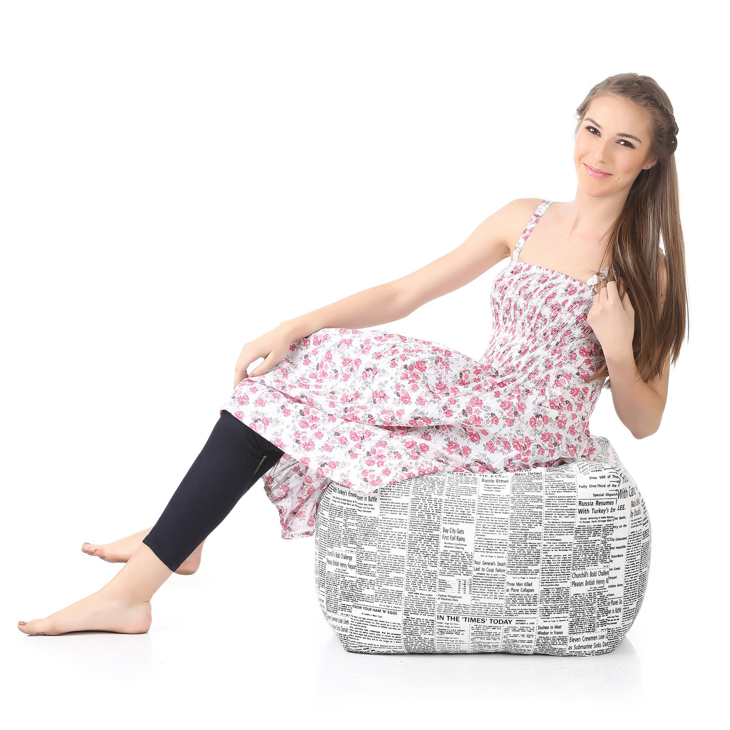 Square - Ottoman Printed Bean Bag With Fillers - Large