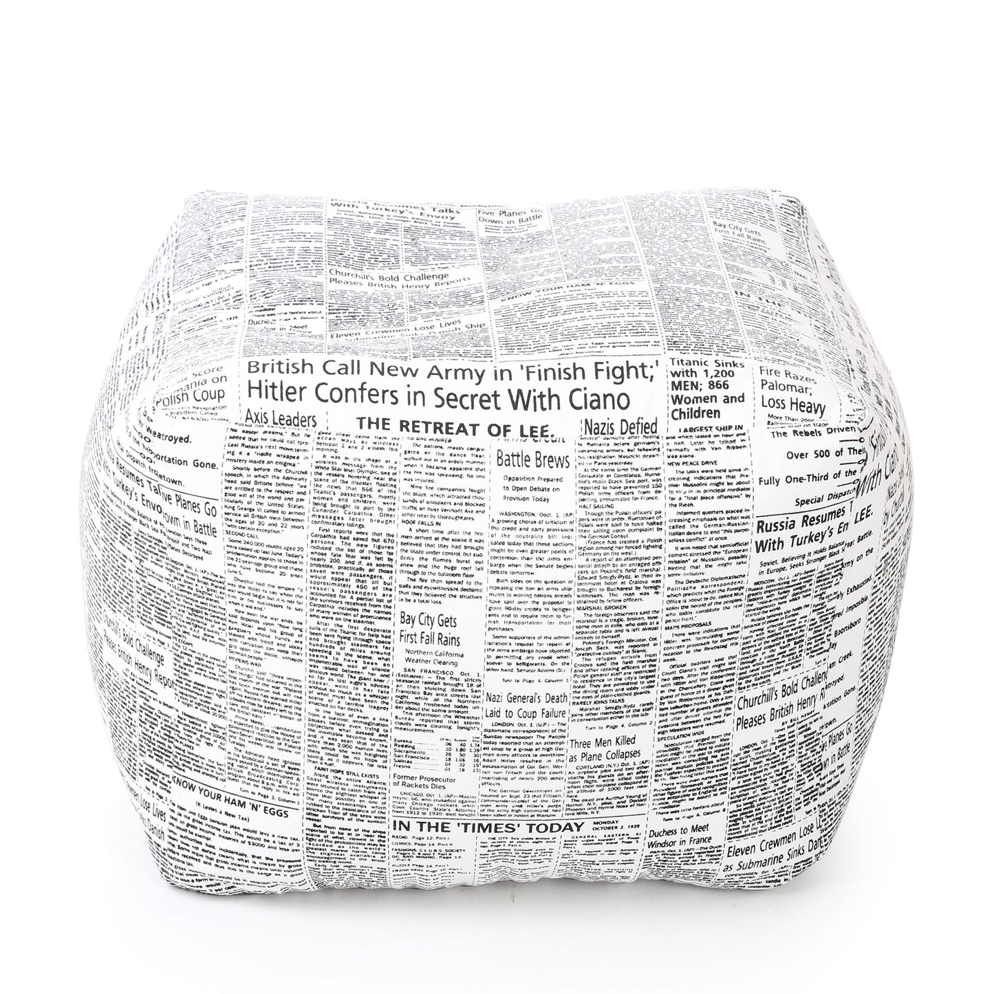Square - Ottoman Printed Bean Bag With Fillers - Large