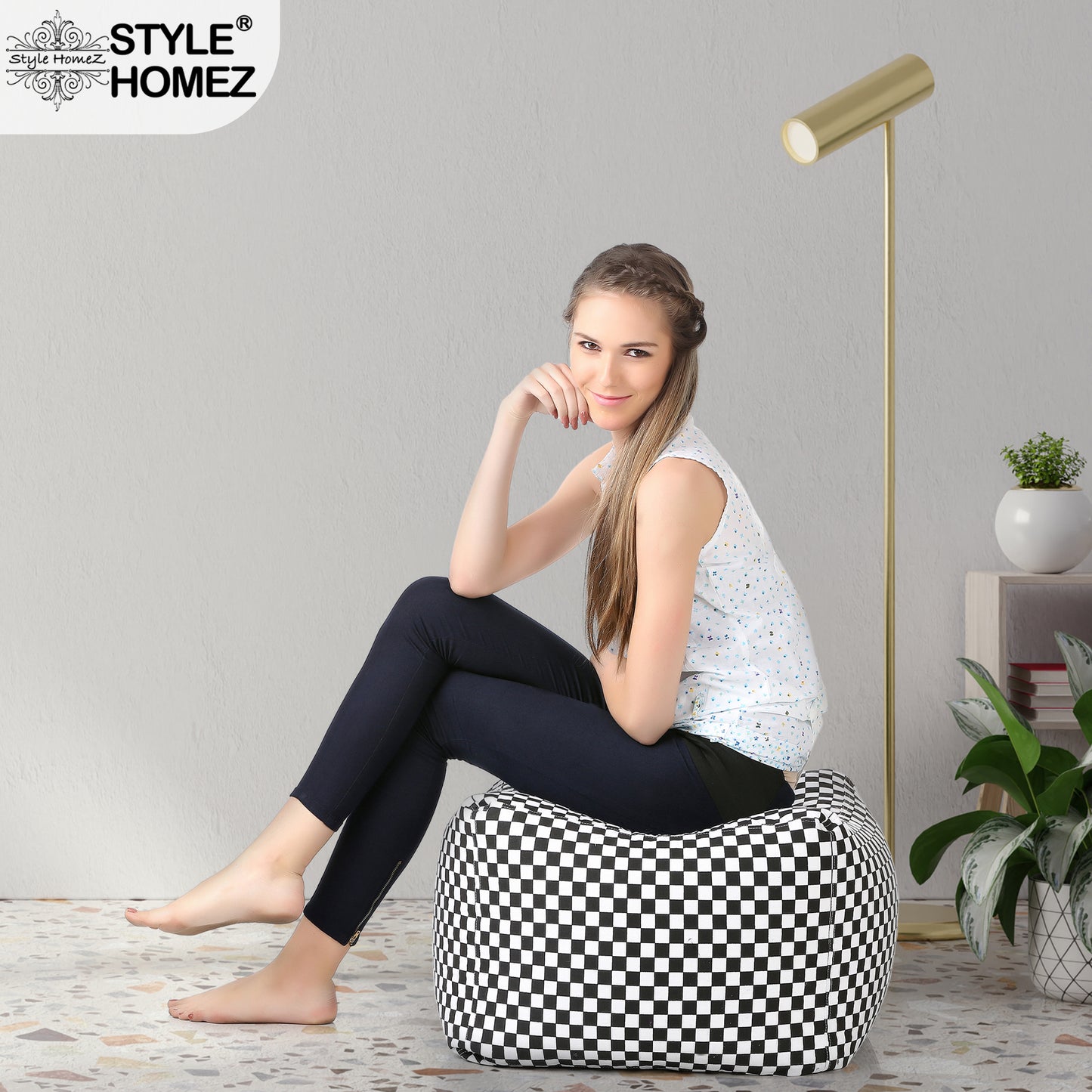 Square - Ottoman Printed Bean Bag With Fillers - Large